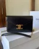 CELINE MARGO Shiny Calfskin Leather Chain Wallet