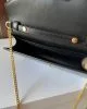 CELINE MARGO Shiny Calfskin Leather Chain Wallet