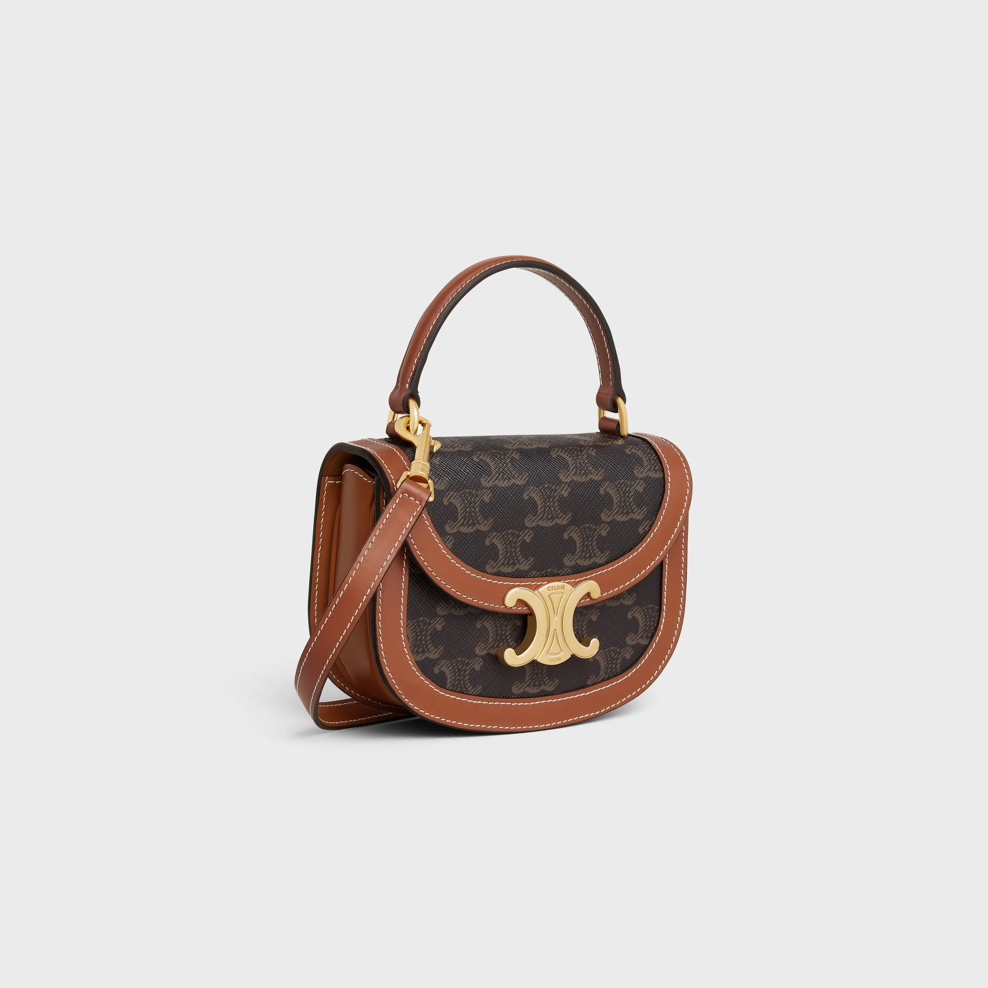 MINI BESACE CLEA in Triomphe canvas and calfskin