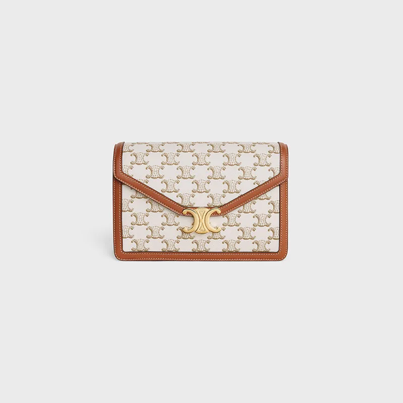 ENVELOPPE TRIOMPHE BAG IN TRIOMPHE CANVAS AND CALFSKIN
