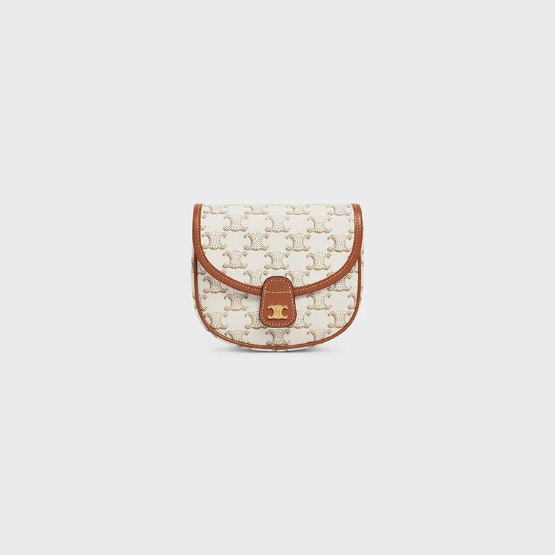MINI BESACE IN TRIOMPHE CANVAS AND CALFSKIN