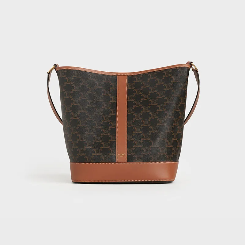 MEDIUM BUCKET IN TRIOMPHE CANVAS AND CALFSKIN
