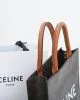 CELINE Vertical Cabas bag in calfskin with logo print and Celine print