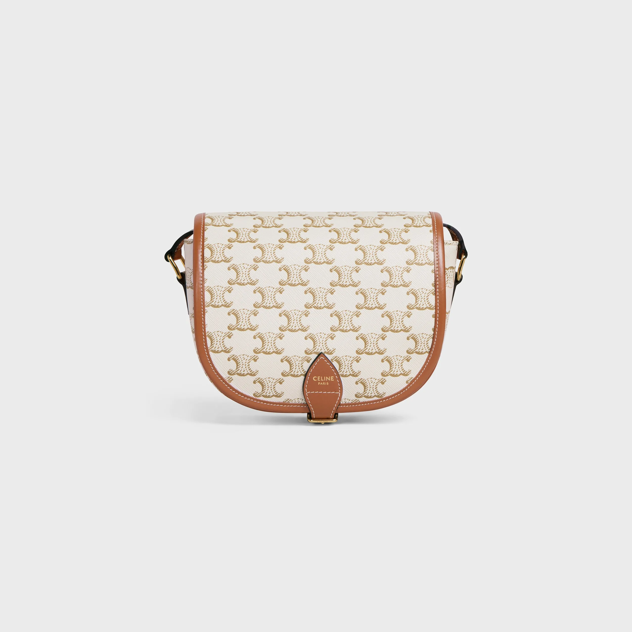 Medium Folco bag in Triomphe Canvas and calfskin
