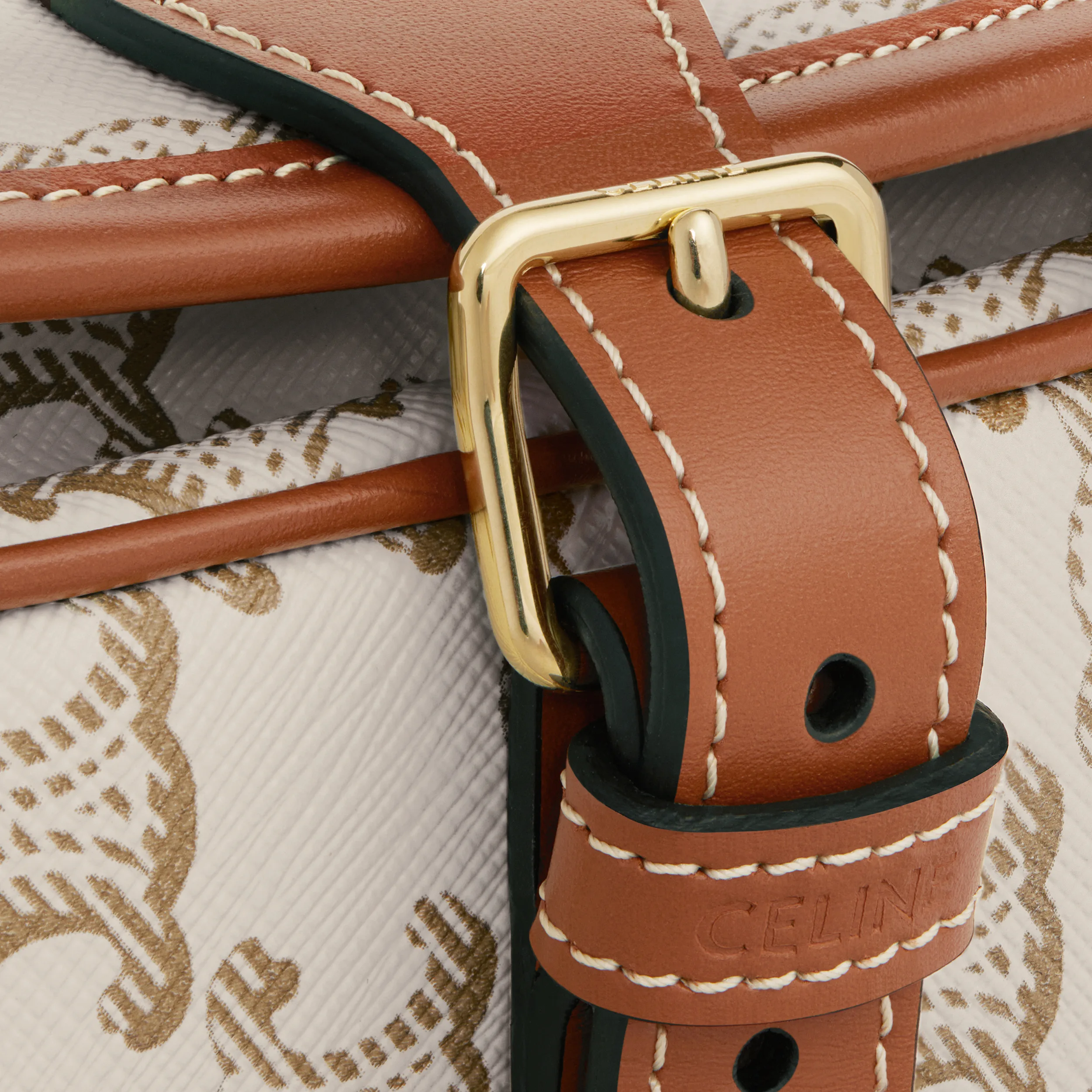 Medium Folco bag in Triomphe Canvas and calfskin