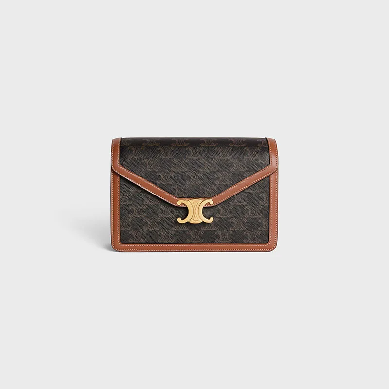 ENVELOPPE TRIOMPHE BAG IN TRIOMPHE CANVAS AND CALFSKIN