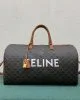 CELINE Large Travel Bag in Logo Print and Calfskin