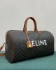 CELINE Large Travel Bag in Logo Print and Calfskin
