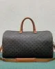 CELINE Large Travel Bag in Logo Print and Calfskin
