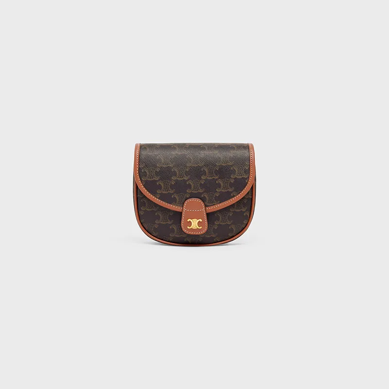 MINI BESACE IN TRIOMPHE CANVAS AND CALFSKIN