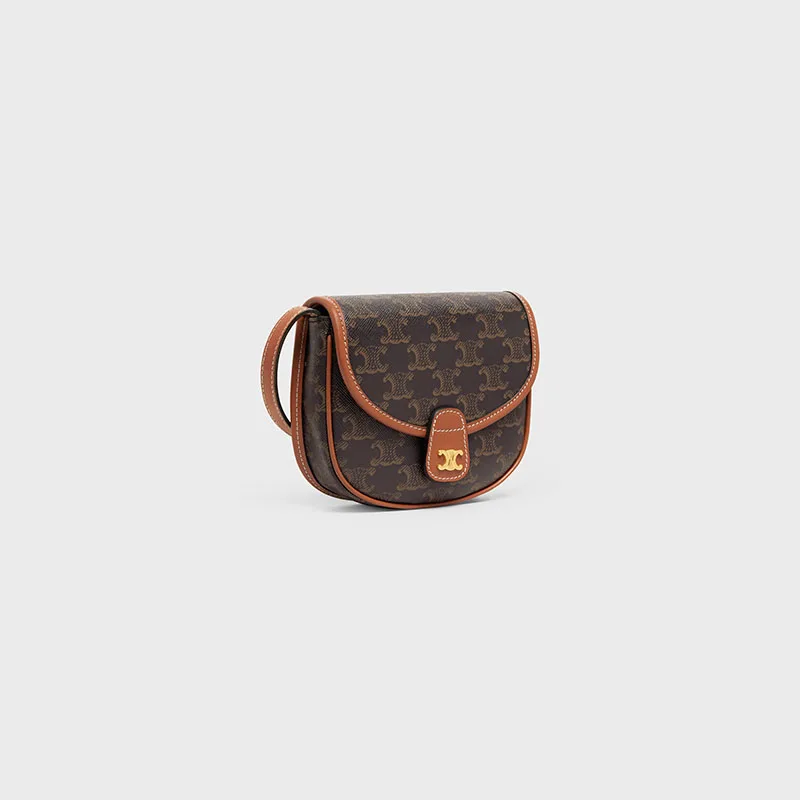 MINI BESACE IN TRIOMPHE CANVAS AND CALFSKIN