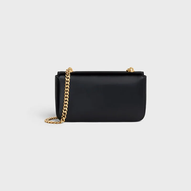 CHAIN SHOULDER BAG TRIOMPHE IN SHINY CALFSKIN