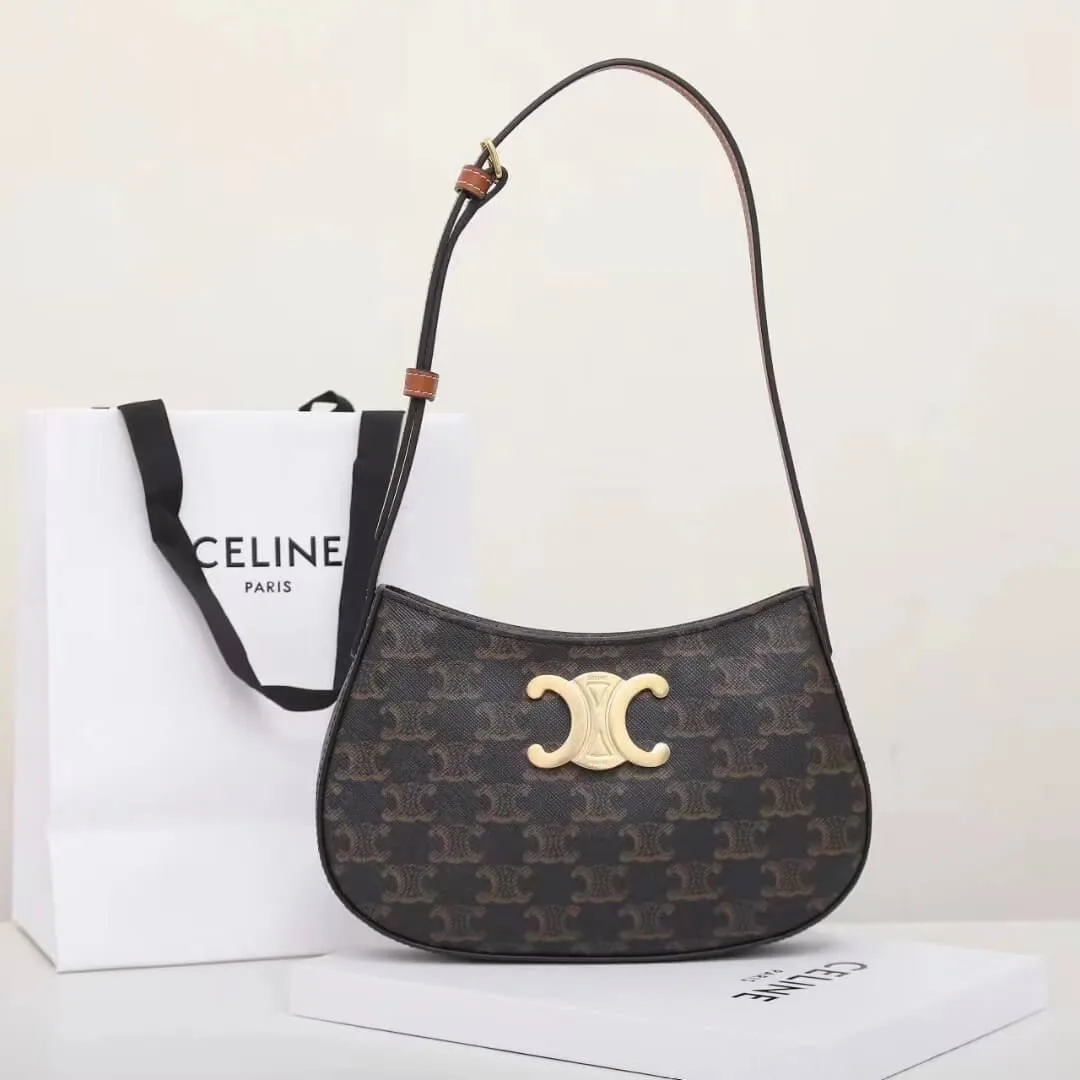 CELINE TILLY medium bag in shiny calf leather