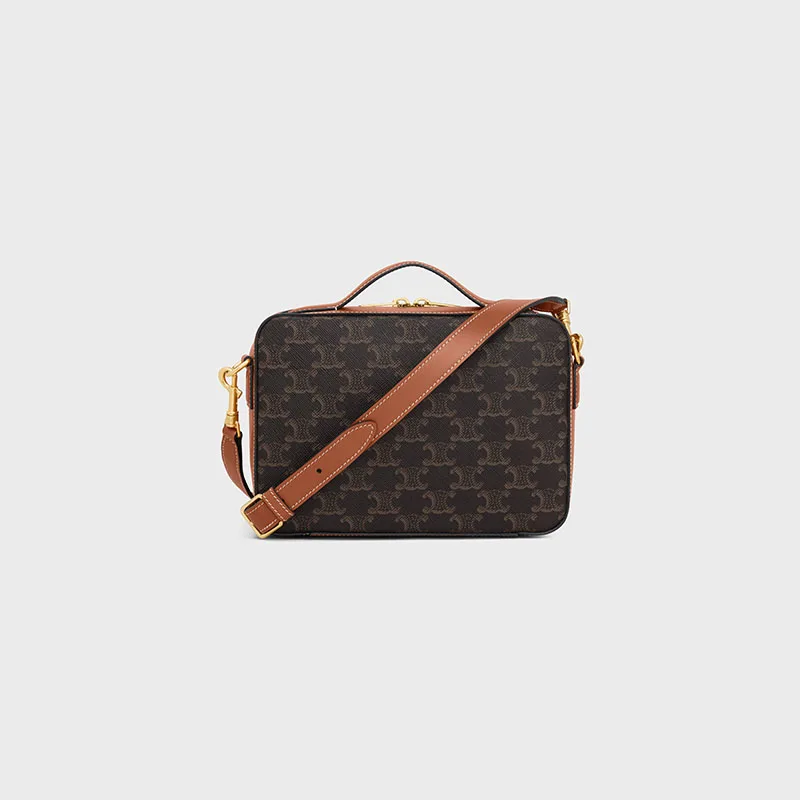 MESSENGER BOX IN TRIOMPHE CANVAS AND CALFSKIN
