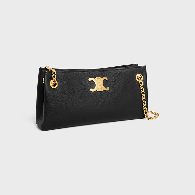 NEWSPAPER CHAIN BAG TRIOMPHE SOFT IN SUPPLE CALFSKIN