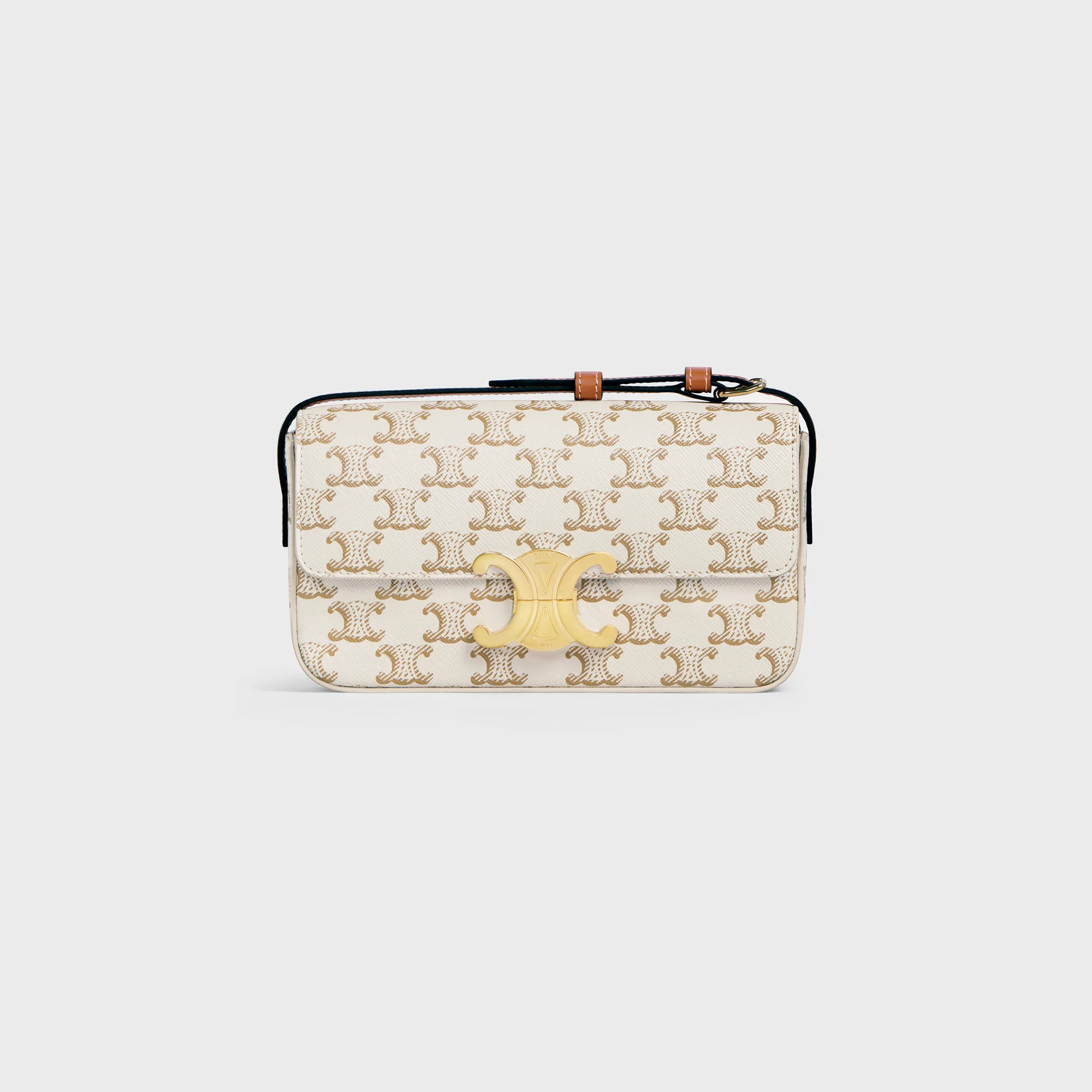 SHOULDER BAG CLAUDE in Triomphe canvas and calfskin