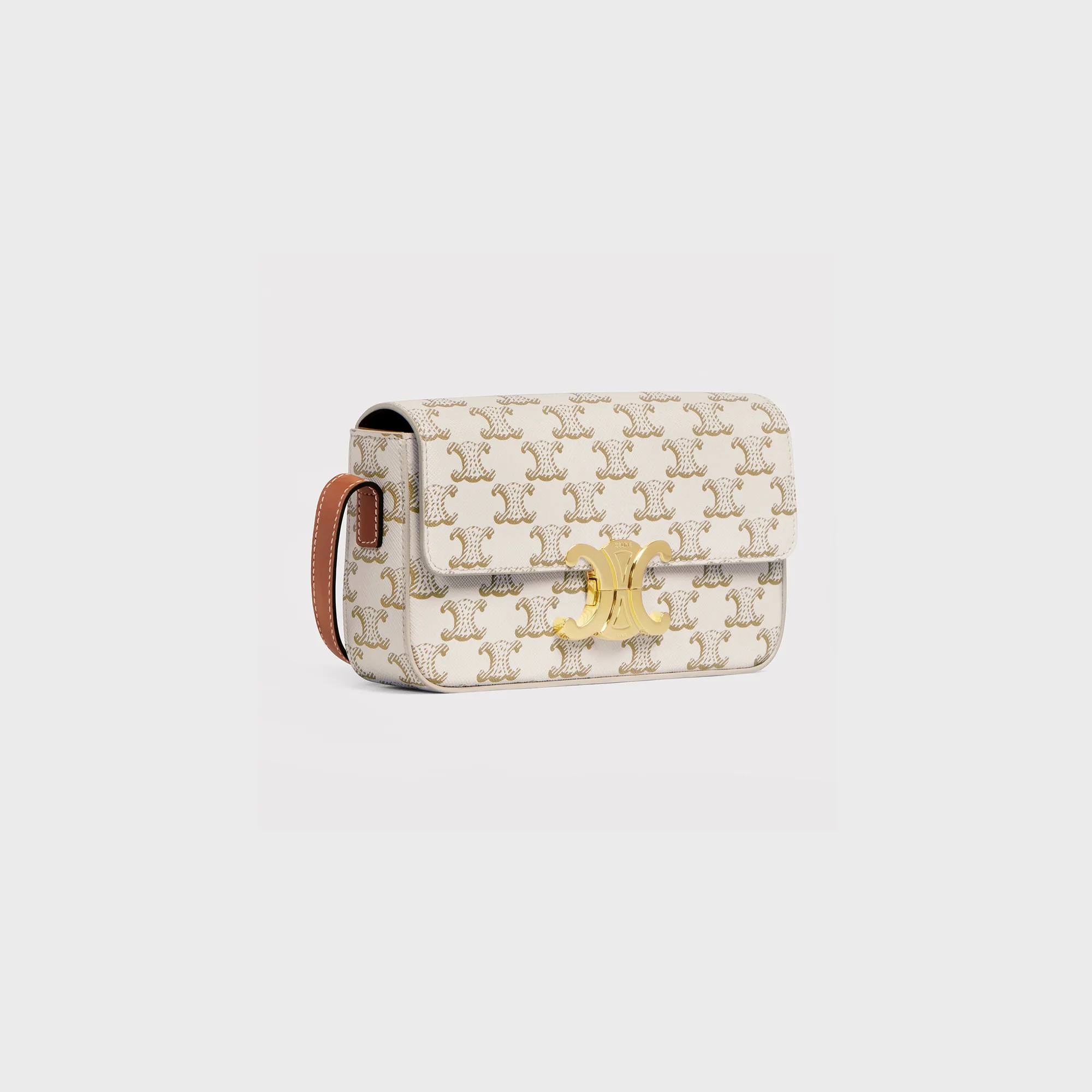 SHOULDER BAG CLAUDE in Triomphe canvas and calfskin