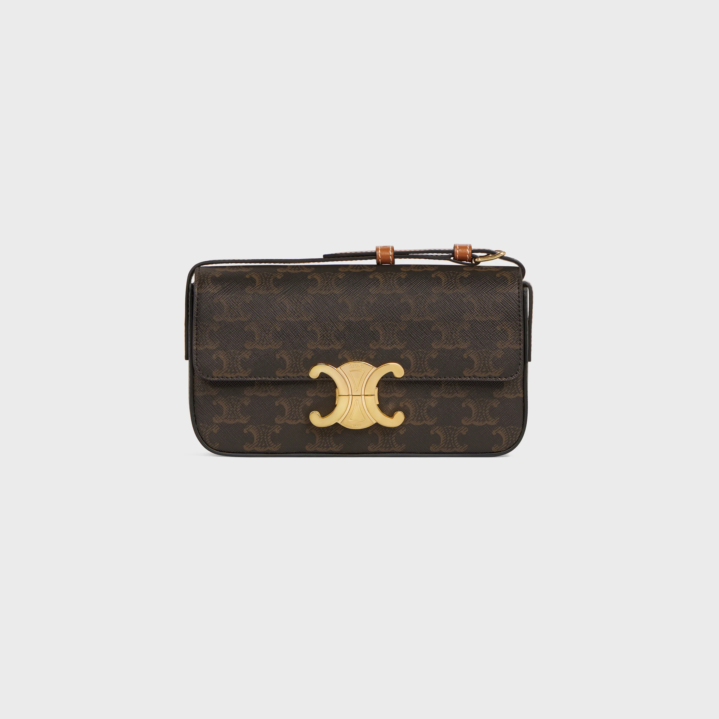 SHOULDER BAG CLAUDE in Triomphe canvas and calfskin