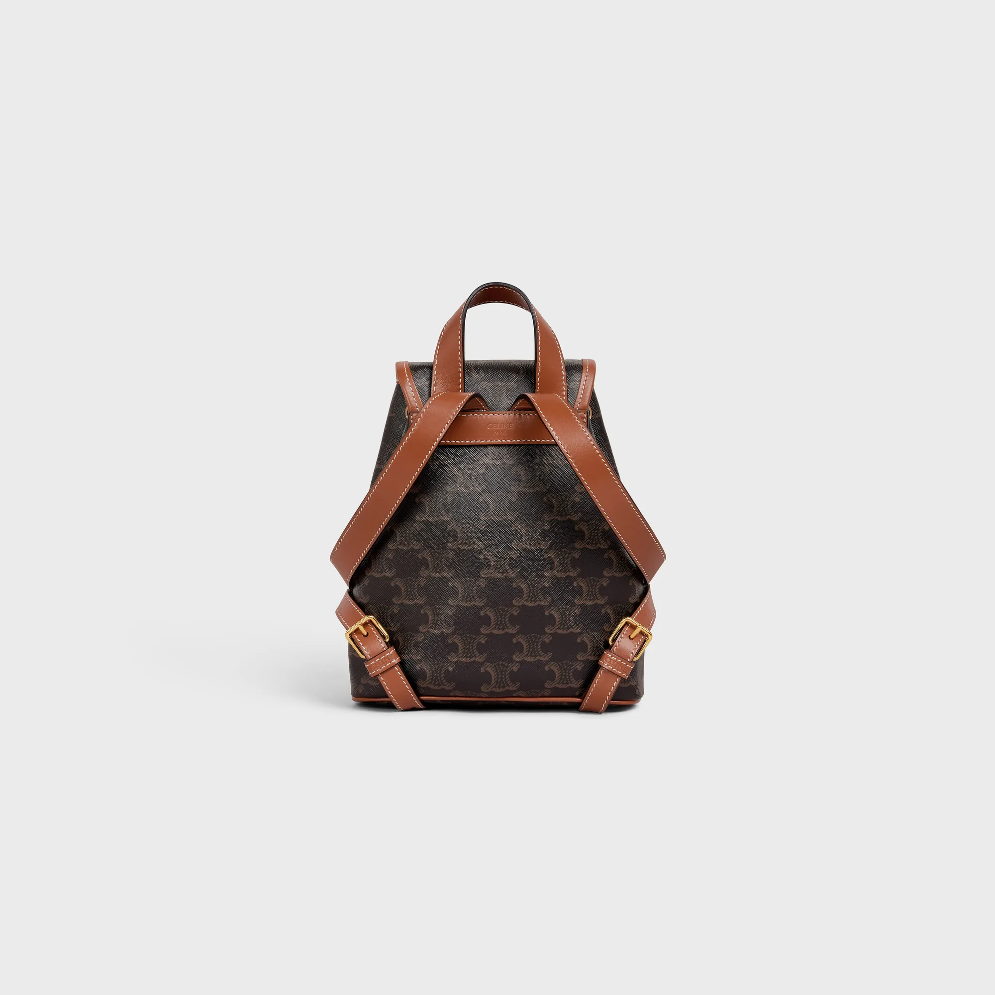 MINI BACKPACK FOLCO in Triomphe Canvas and calfskin