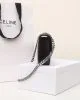 CELINE CLAUDE shiny cowhide leather chain shoulder bag