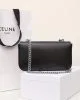 CELINE CLAUDE shiny cowhide leather chain shoulder bag