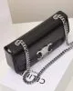 CELINE CLAUDE shiny cowhide leather chain shoulder bag