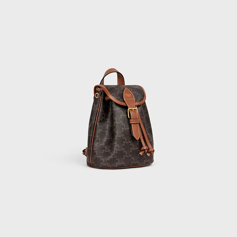MINI BACKPACK FOLCO IN TRIOMPHE CANVAS AND CALFSKIN