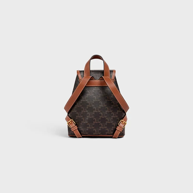 MINI BACKPACK FOLCO IN TRIOMPHE CANVAS AND CALFSKIN