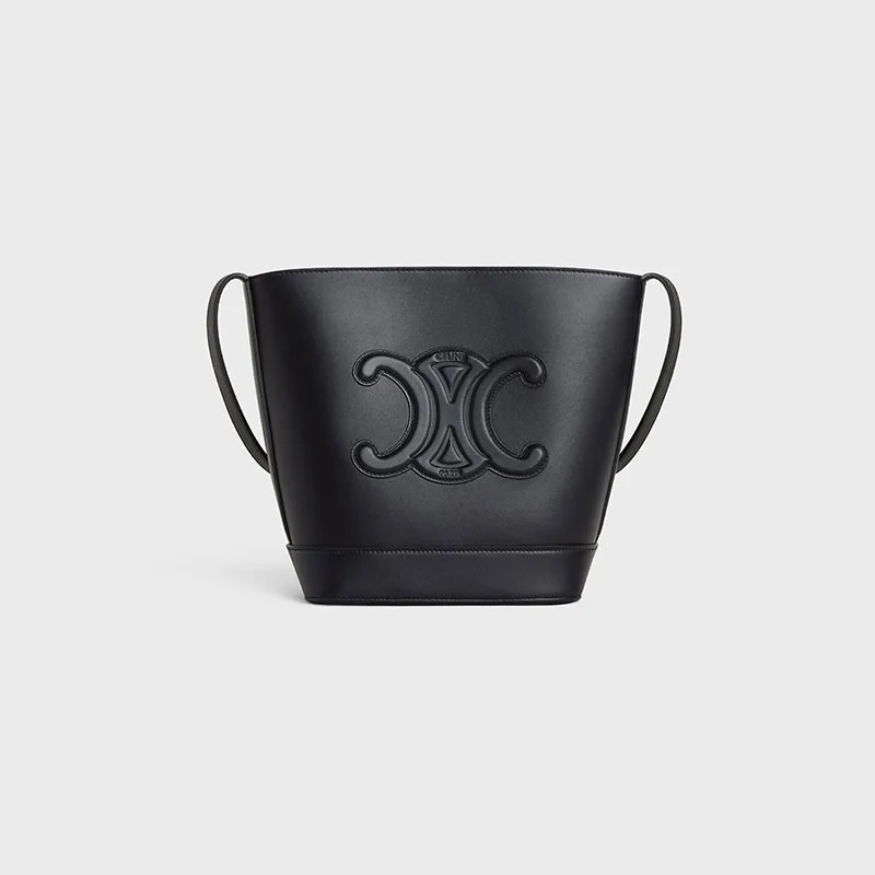 SMALL BUCKET CUIR TRIOMPHE IN SMOOTH CALFSKIN