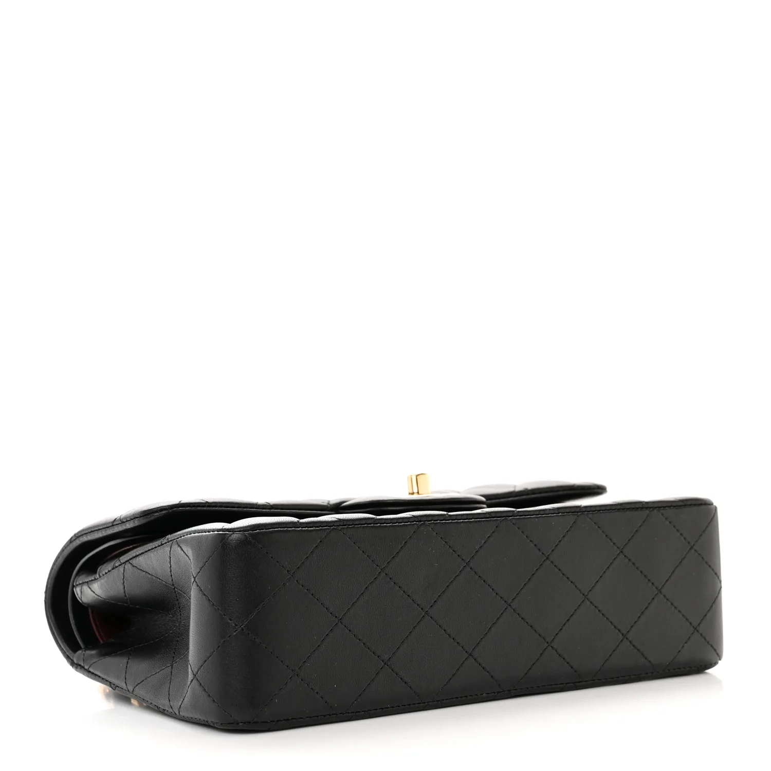 Lambskin Quilted Small Double Flap Black