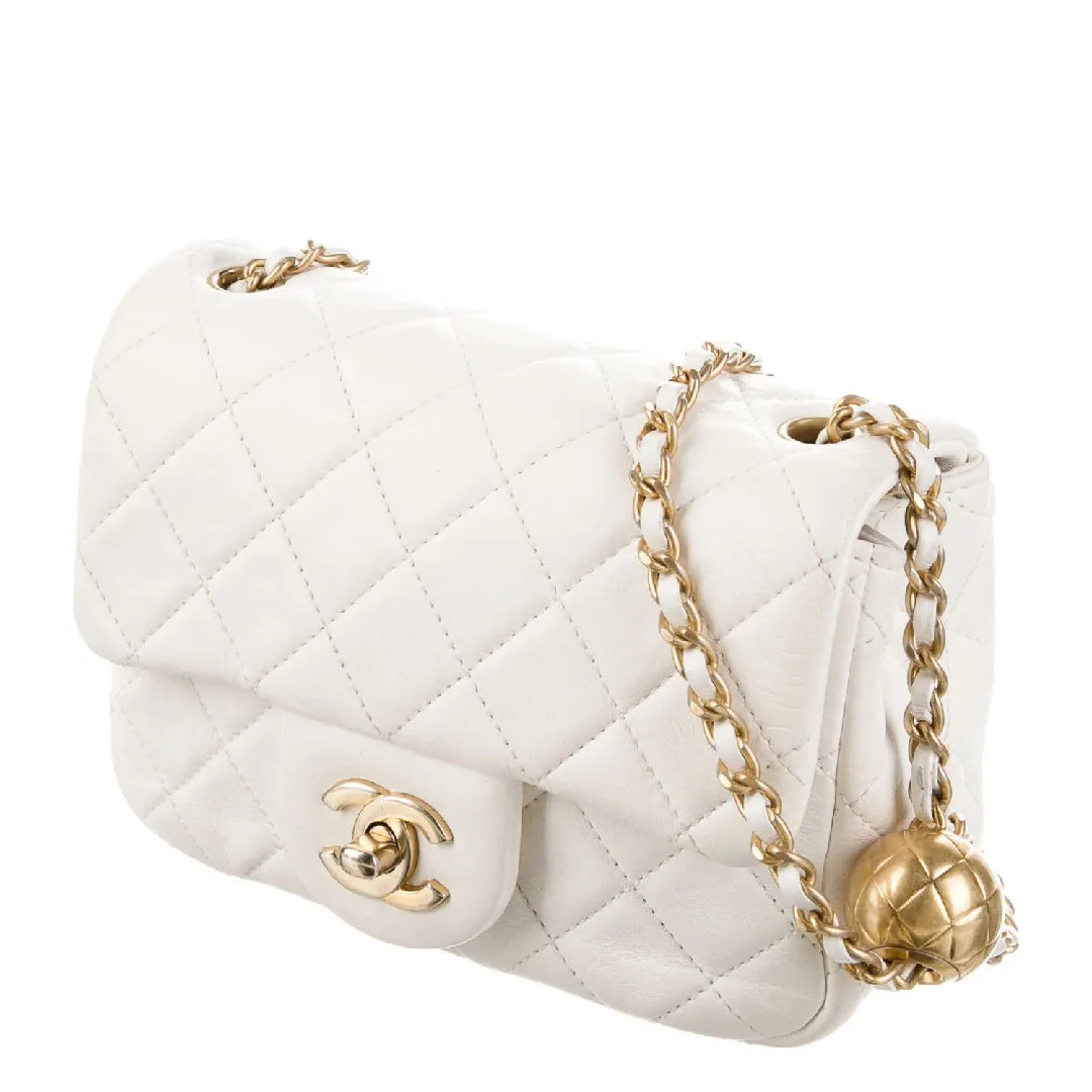 2021 Pearl Crush Mini Square Flap Bag