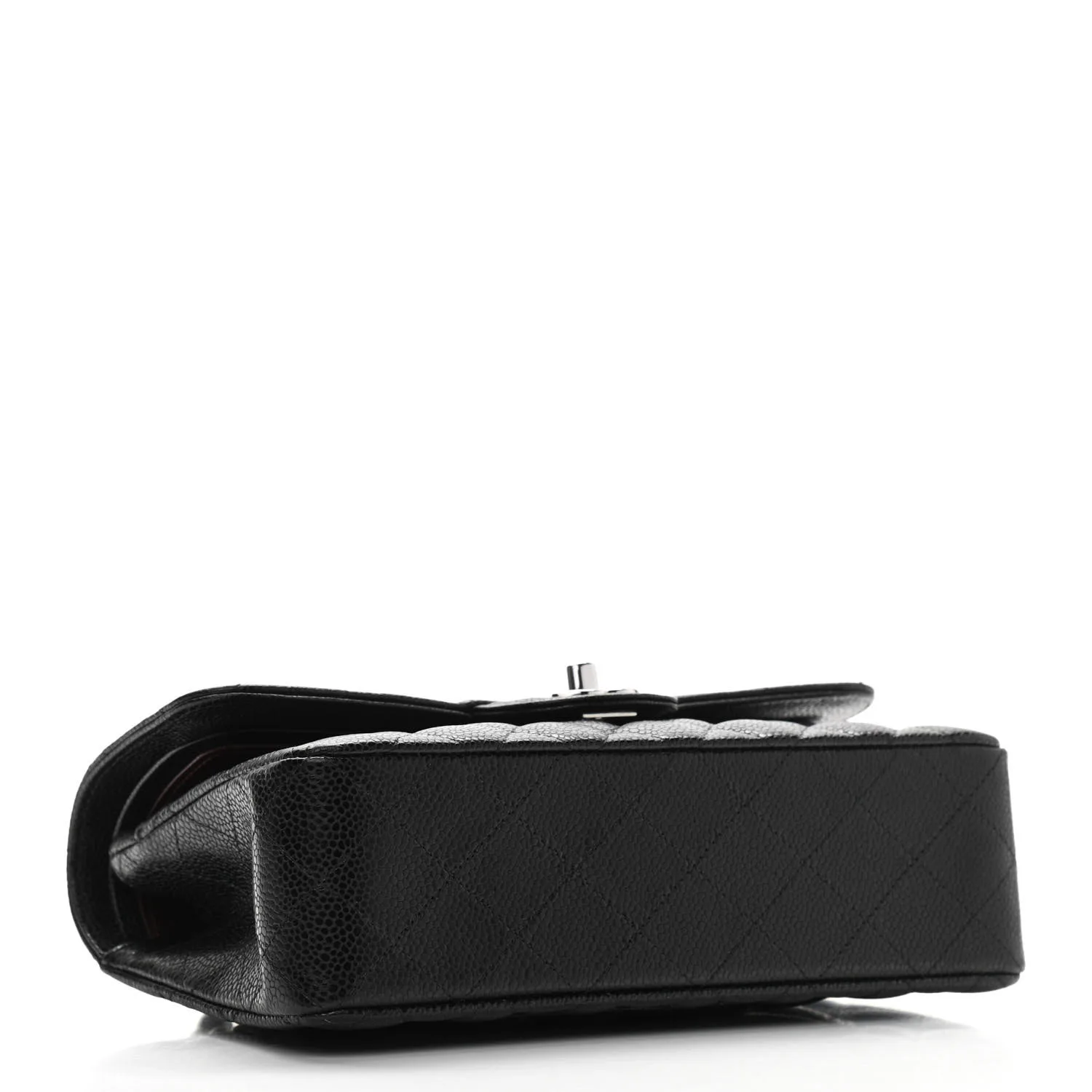 Caviar Quilted Small Double Flap Black