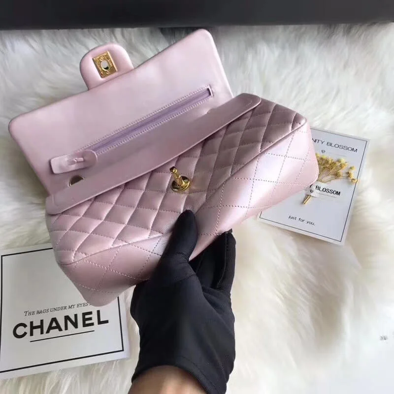 Chanel 1112 Pink Gold Medium Size 2.55 Lambskin Leather Flap Bag
