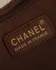 CHANEL Woven Straw Raffia Striped Medium Deauville Tote