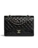 Chanel Classic Maxi Handbag Grained Calfskin & Gold Metal A01115