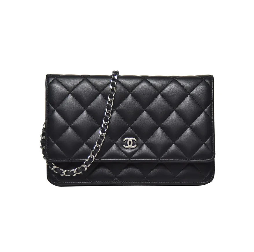 Chanel Wallet on chain WOC Black Lambskin