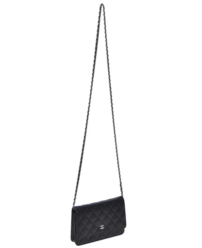 Chanel Wallet on chain WOC Black Lambskin