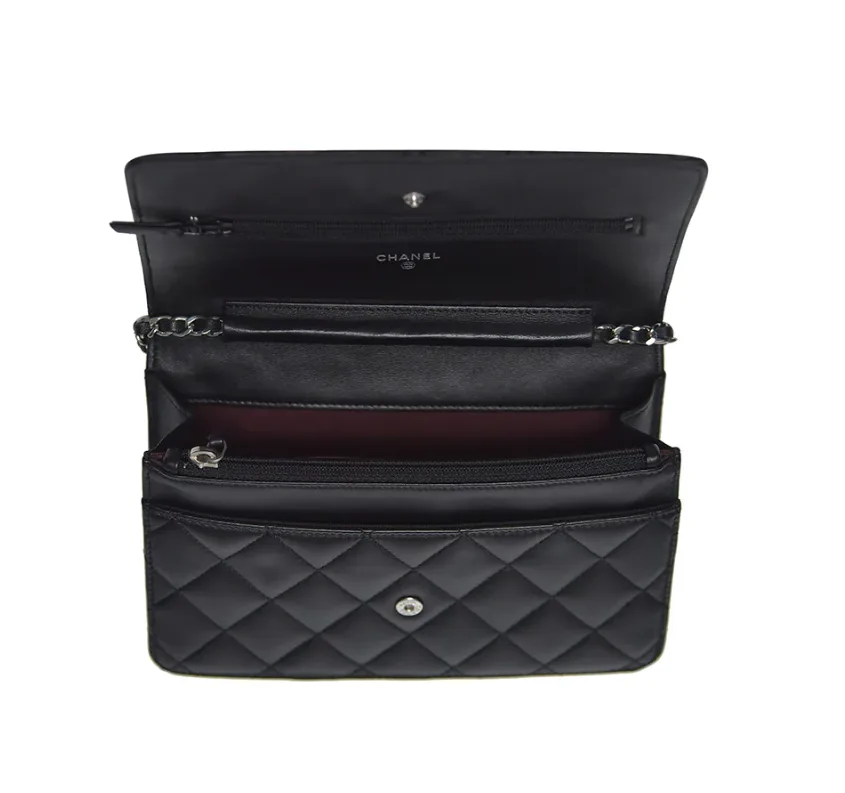 Chanel Wallet on chain WOC Black Lambskin