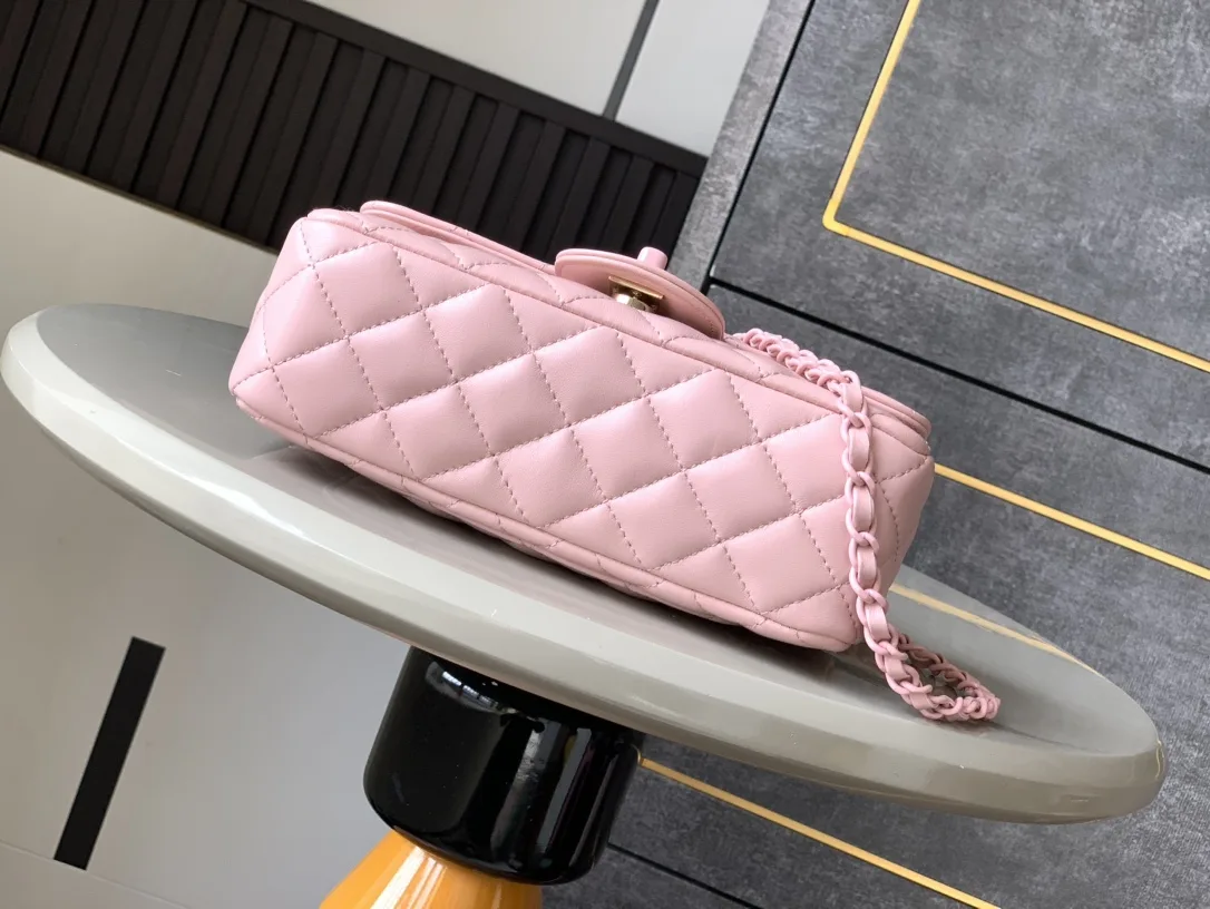 Chanel Mini Flap Bag with Top Handle-Light Pink