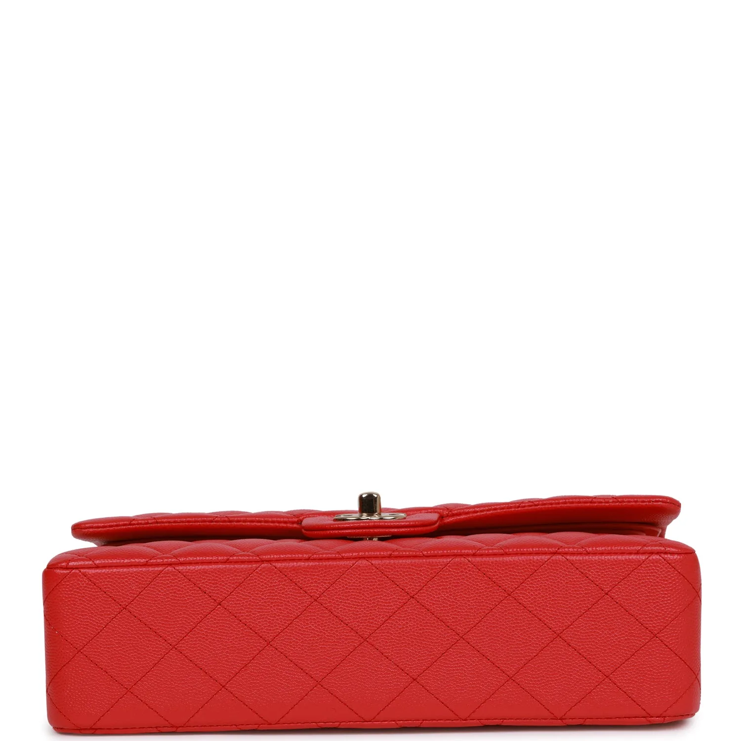 Medium Classic Double Flap Bag Red Caviar Light Gold Hardware