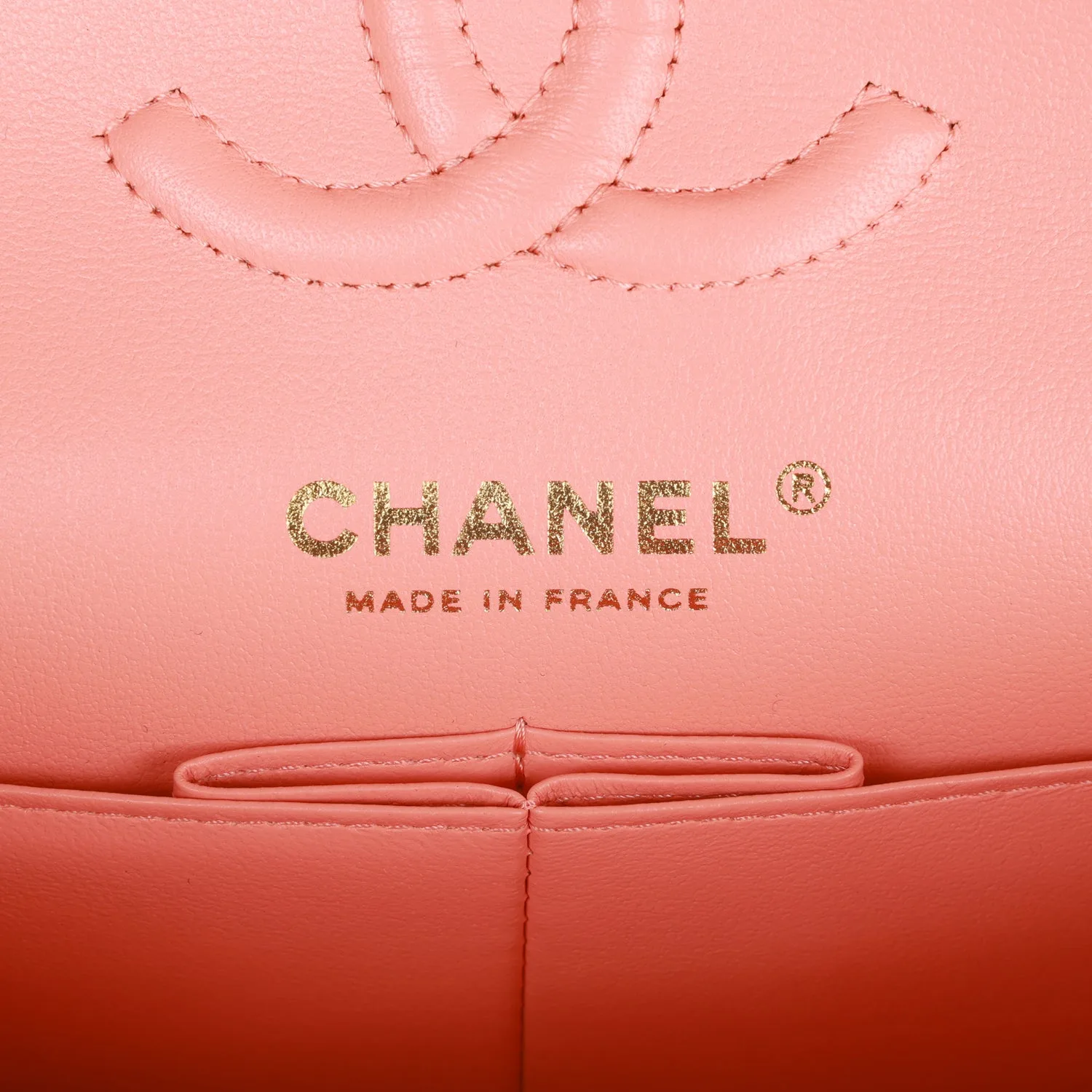 Small Classic Double Flap Pink Lambskin Light Gold Hardware