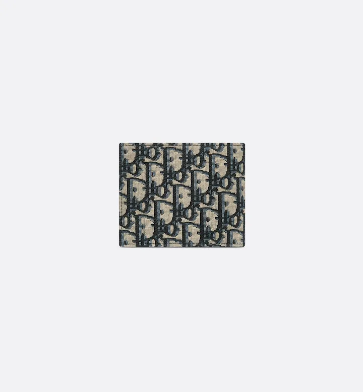 Wallet Beige and Black Oblique Jacquard