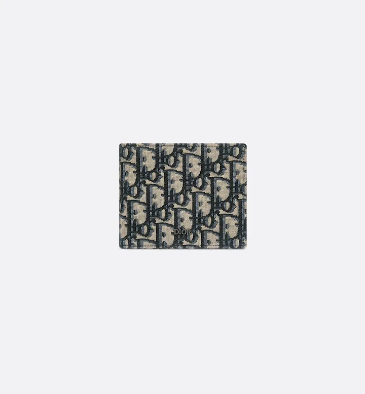 Wallet Beige and Black Oblique Jacquard