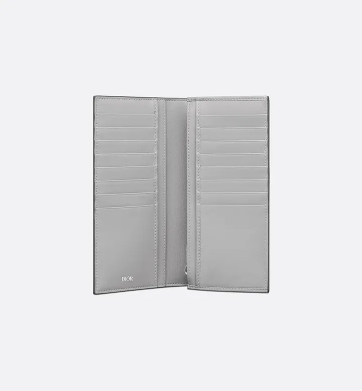 Vertical Bifold Wallet Gray CD Diamond Canvas