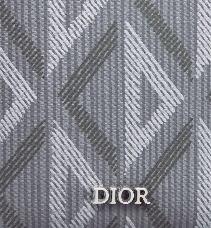 Vertical Bifold Wallet Gray CD Diamond Canvas