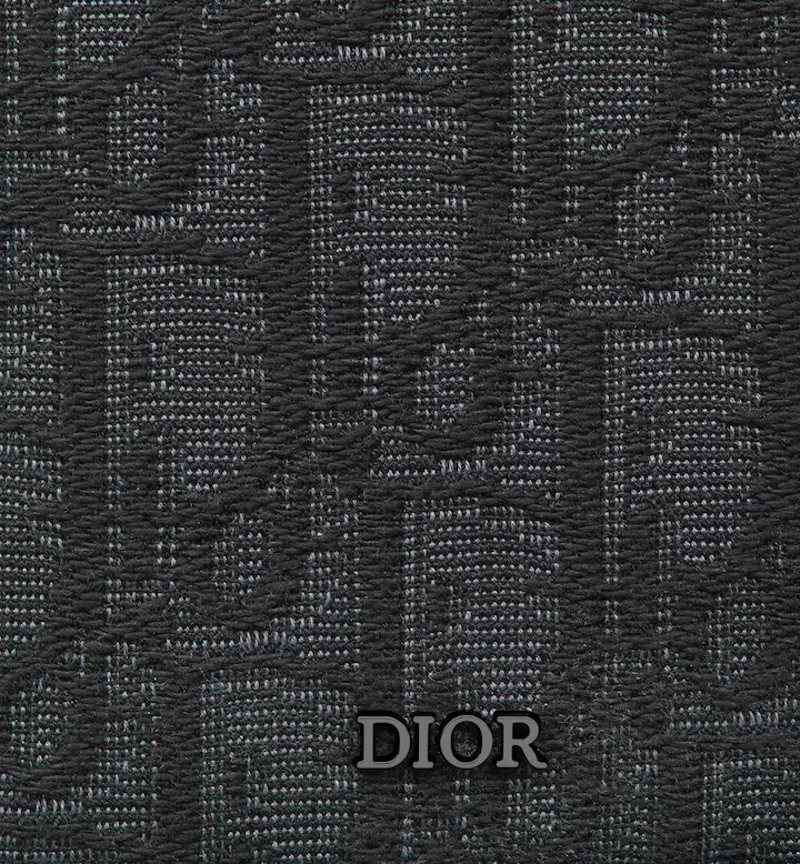 Vertical Long Wallet Black Oblique Jacquard