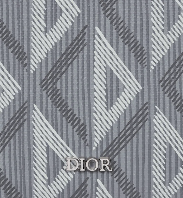 Vertical Bifold Card Holder Gray CD Diamond Canvas