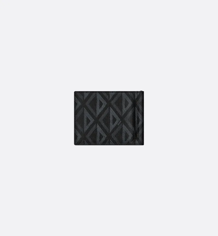 Wallet with Bill Clip Black CD Diamond Canvas