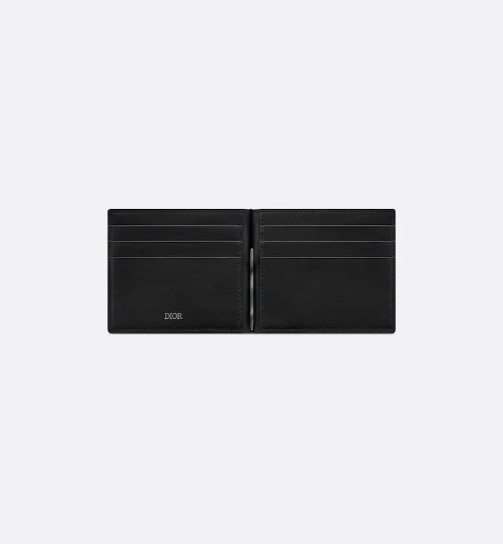 Wallet with Bill Clip Black CD Diamond Canvas