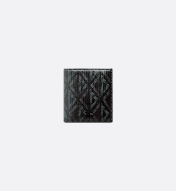 Compact Vertical Wallet Black CD Diamond Canvas